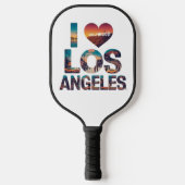 Los Angeles Skyline Sunset & Hollywood Typografie Pickleball Paddle (Voorkant)