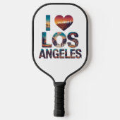 Los Angeles Skyline Sunset & Hollywood Typografie Pickleball Paddle (Achterkant)
