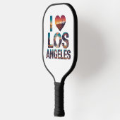 Los Angeles Skyline Sunset & Hollywood Typografie Pickleball Paddle (Links)
