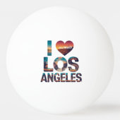 Los Angeles Skyline Sunset & Hollywood Typografie Pingpongbal (Voorkant)