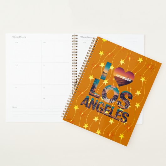 Los Angeles Skyline Sunset & Hollywood Typografie Planner (Display)