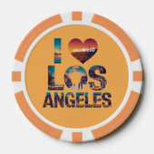 Los Angeles Skyline Sunset & Hollywood Typografie Poker Chips (Voorkant)