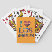 Los Angeles Skyline Sunset & Hollywood Typografie Pokerkaarten (Achterkant)