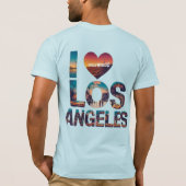Los Angeles Skyline Sunset & Hollywood Typografie T-shirt (Achterkant)