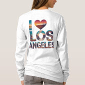 Los Angeles Skyline Sunset & Hollywood Typografie T-shirt (Achterkant)