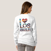 Los Angeles Skyline Sunset & Hollywood Typografie T-shirt (Achterkant volledig)