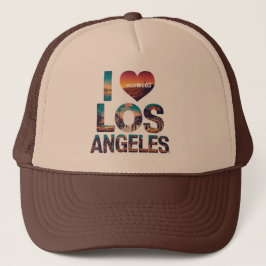 Los Angeles Skyline Sunset & Hollywood Typografie Trucker Pet