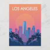 Los Angeles Skyline Sunset met palmbomen Briefkaart (Voorkant)