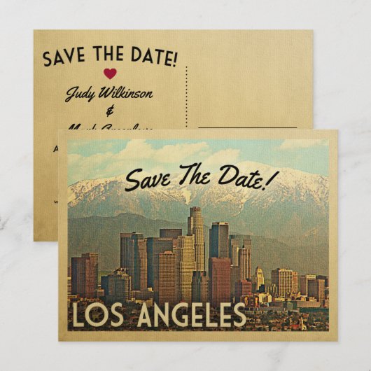 Los Angeles sparen de Datum Briefkaarten (Voorkant / Achterkant)