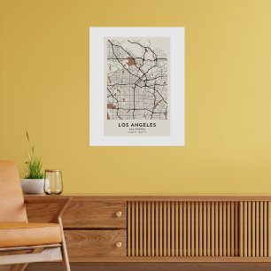 Los Angeles Stadsplattegrond Poster Minimalistisch