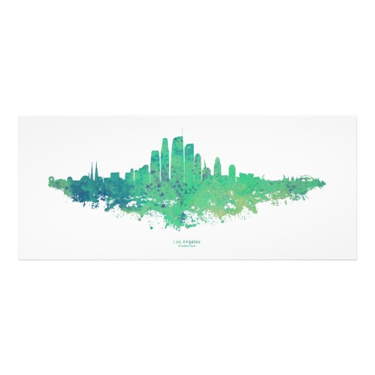 Los Angeles stadsprofiel - Mintgroen Foto Afdruk (Voorkant)