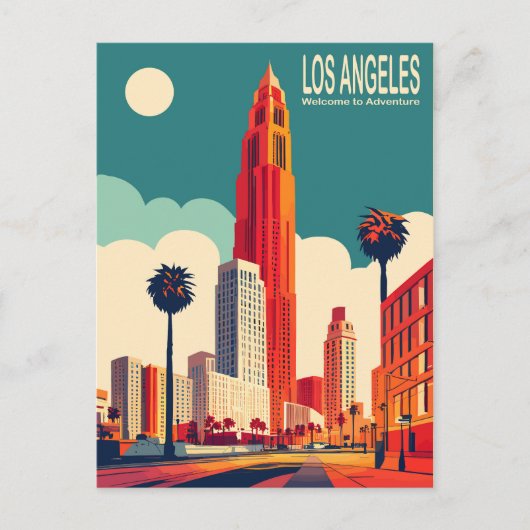 Los Angeles, stadsstraten, reizen Briefkaart (Voorkant)