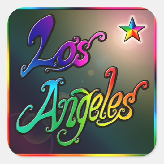 "Los Angeles Star 1" ticker Vierkante Sticker (Voorkant)