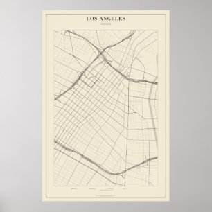 Los Angeles Straatkaart Poster