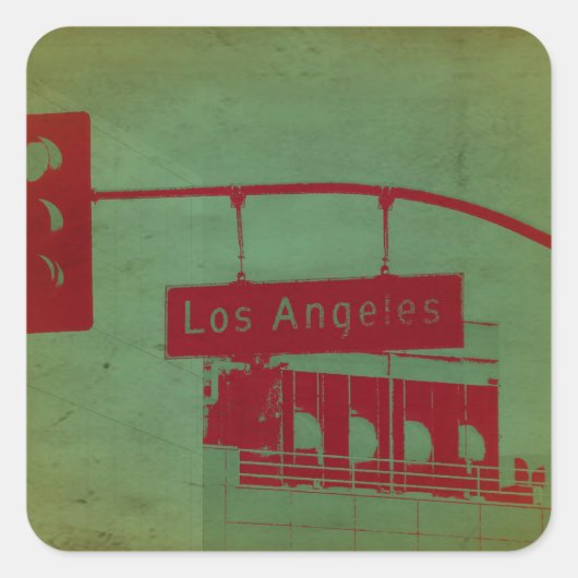 Los Angeles Street Vierkante Sticker (Voorkant)