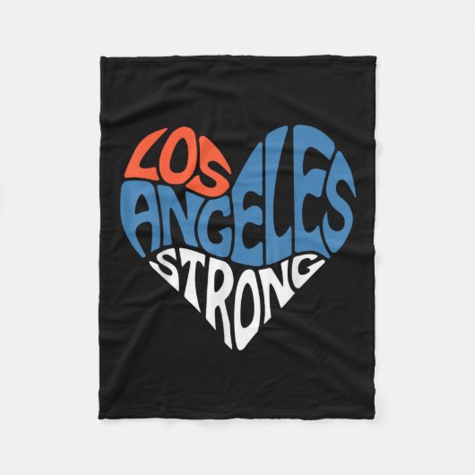Los Angeles Strong Heart Pray voor LA Support Cali Fleece Deken (Voorkant)