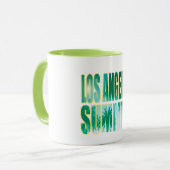 "Los Angeles Summer Letter Green" Cup Mok (Voorkant links)
