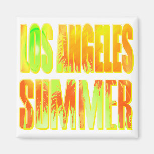 "Los Angeles Summer Letter Yellow Oranje Magnet" Magneet