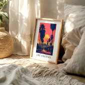 Los Angeles Sunset Skyline Poster