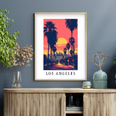 Los Angeles Sunset Skyline Poster