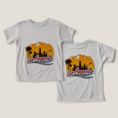 Los Angeles Sunset Skyline T-shirt Beschrijving (Ontwerp Voorkant & Achterkant)