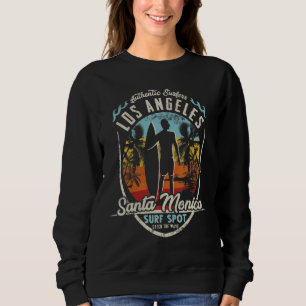 Los Angeles Surfen Vintage Retro Surfer Santa Mon Trui
