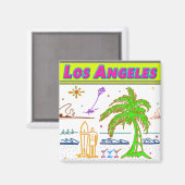 "Los Angeles" Surfer Beach Magnet (Voorkant / Achterkant)
