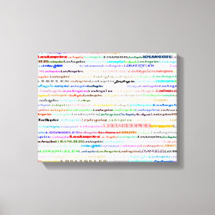 Los Angeles Text Design II Canvas Afdruk