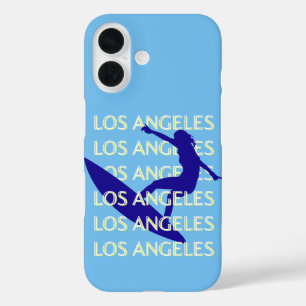 Los Angeles Travel Art, Californië, Reizen, Blauw iPhone 16 Hoesje