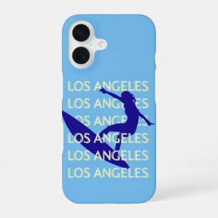 Los Angeles Travel Art, Californië, Reizen, Blauw iPhone 16 Hoesje
