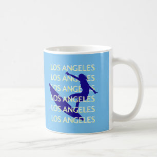 Los Angeles Travel Art, Californië, Reizen, Blauw Koffiemok