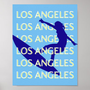 Los Angeles Travel Art, Californië, Reizen, Blauw Poster