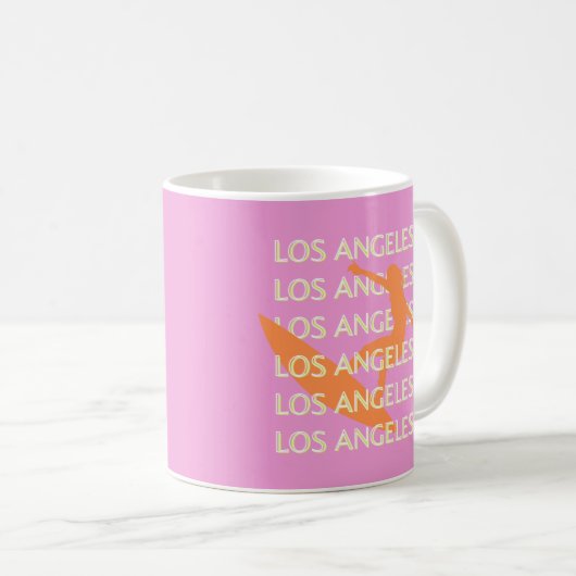 Los Angeles Travel Art, Californië, Reizen, Roze Koffiemok (Voorkant rechts)