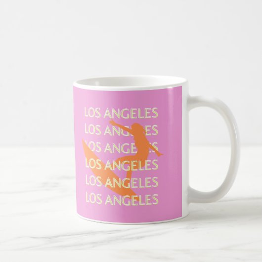 Los Angeles Travel Art, Californië, Reizen, Roze Koffiemok (Rechts)
