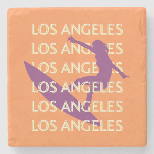 Los Angeles Travel Art, Californië, Reizen, Sinaas Stenen Onderzetter (Voorkant)
