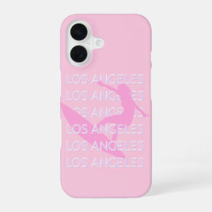 Los Angeles Travel Art, Californië, Roze, Preppy iPhone 16 Hoesje