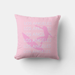 Los Angeles Travel Art, Californië, Roze, Preppy Kussen