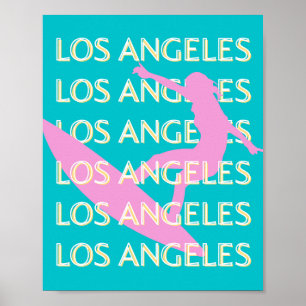Los Angeles Travel Art, Californië, Surven liefheb Poster