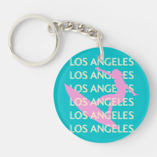Los Angeles Travel Art, Californië, Surven liefheb Sleutelhanger