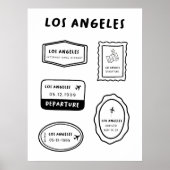 Los Angeles - Travel Stamp Collectie | minimalisti Poster (Voorkant)