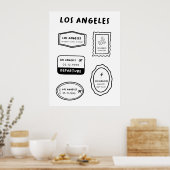 Los Angeles - Travel Stamp Collectie | minimalisti Poster (Keuken)