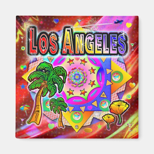 Los Angeles Tropical Friends Magnet (Voorkant)