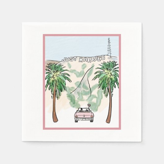 Los Angeles trouwt met cocktail Servet (Voorkant)