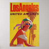 Los Angeles United Air Lines Adverteren Poster (Voorkant)