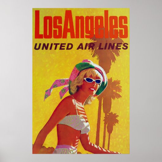 Los Angeles United Air Lines Adverteren Poster (Voorkant)