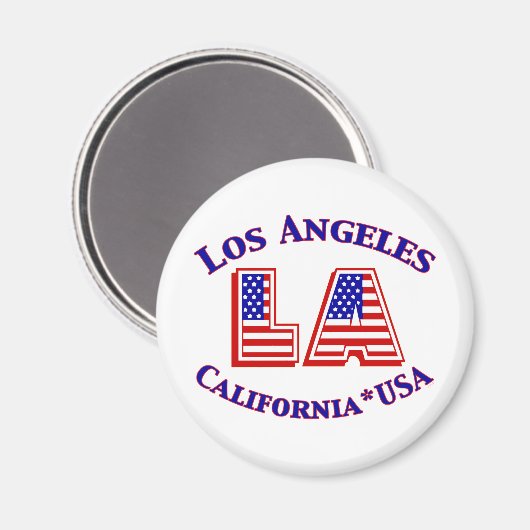 Los Angeles USA Patriotic Logo Magneet (Voorkant / Achterkant)