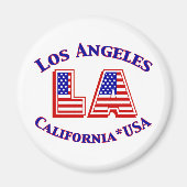 Los Angeles USA Patriotic Logo Magneet (Voorkant)