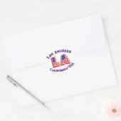 Los Angeles USA Patriotic Logo Ronde Sticker (Envelop)
