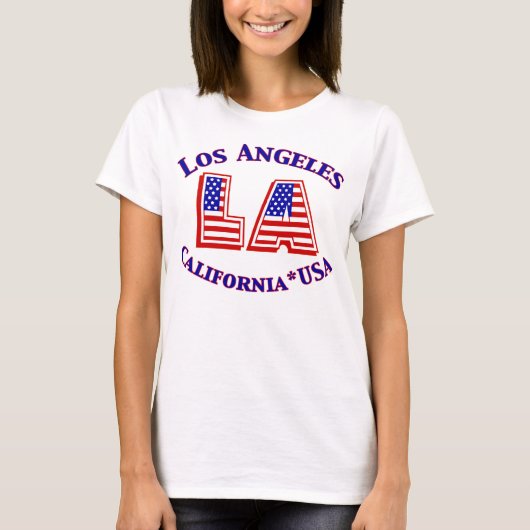 Los Angeles USA Patriotic Logo T-shirt (Voorkant)