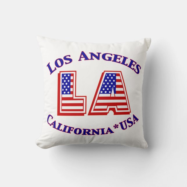 Los Angeles USA Patriotic Pillow Kussen (Voorkant)
